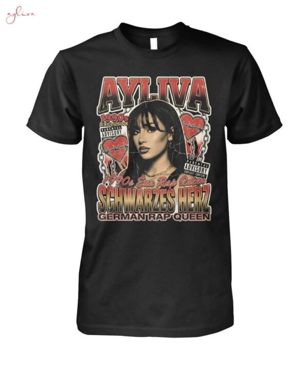 ayliva-schwarzes-herz-t-shirt-im-vintage-90er-bootleg-style.jpg Ayliva T-Shirt Schwarzes Herz | Vintage 90er Bootleg Fan Merch