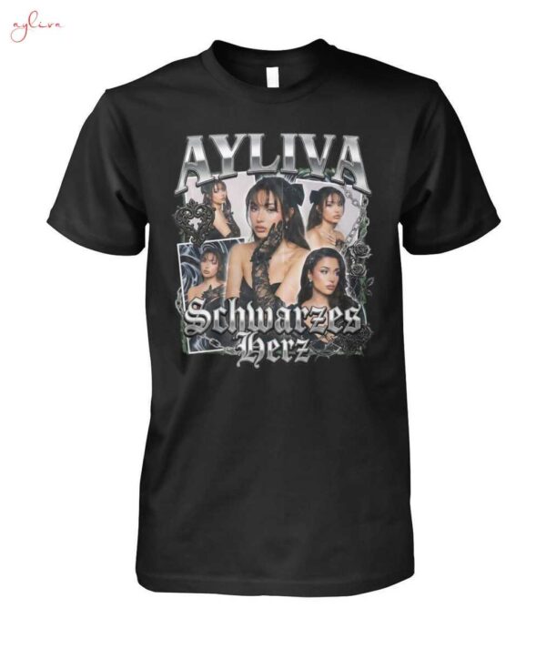 ayliva-schwarzes-herz-t-shirt-im-vintage-y2k-stil-deutsche-sangerin-fan-merch.jpg Ayliva Schwarzes Herz T-Shirt | Vintage Y2K Fan Merch für Damen & Herren